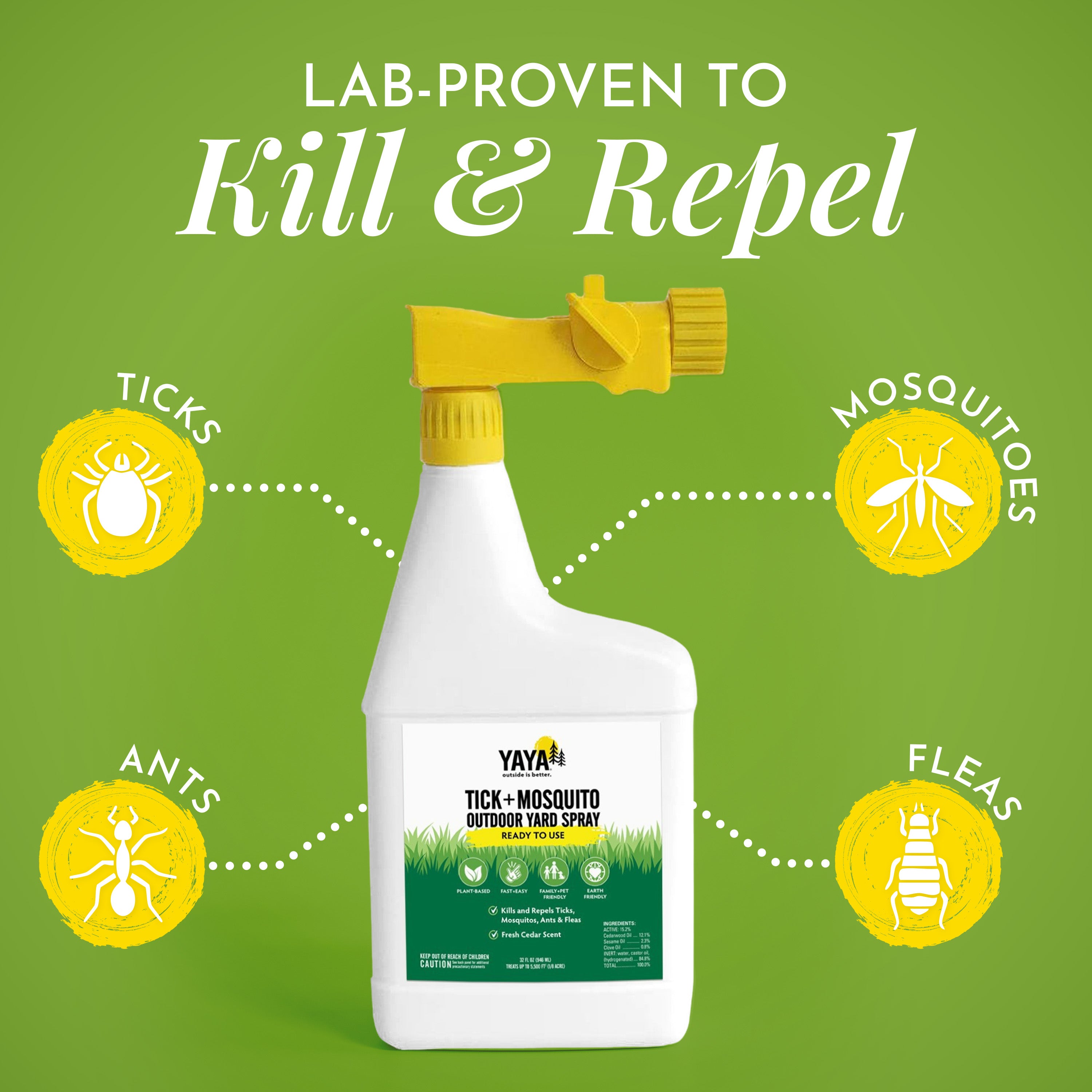 YAYA Organics Tick + Mosquito Outdoor Yard Spray - Thumbnail 3
