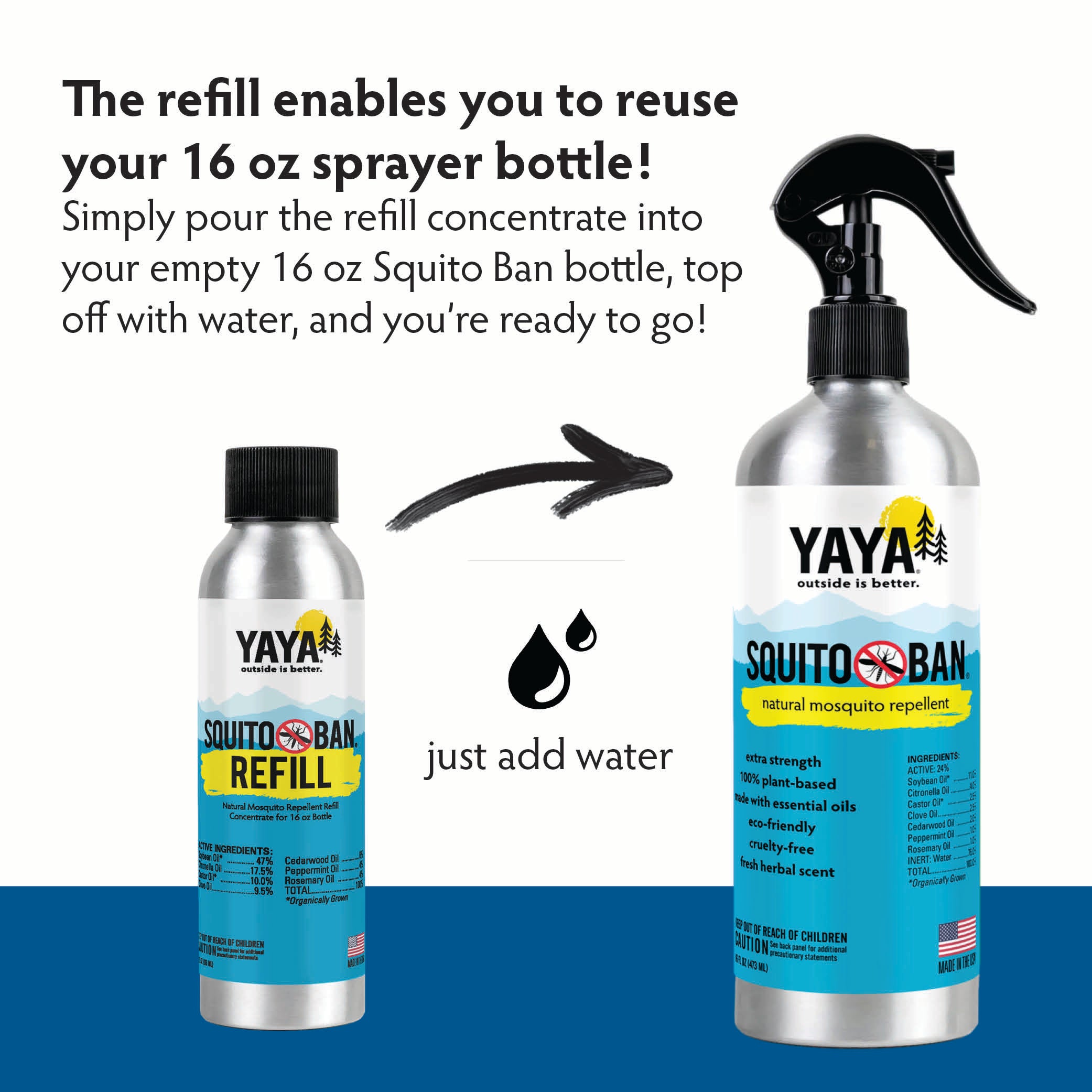 SQUITO BAN Refill Concentrate for 16 oz All-Natural Mosquito