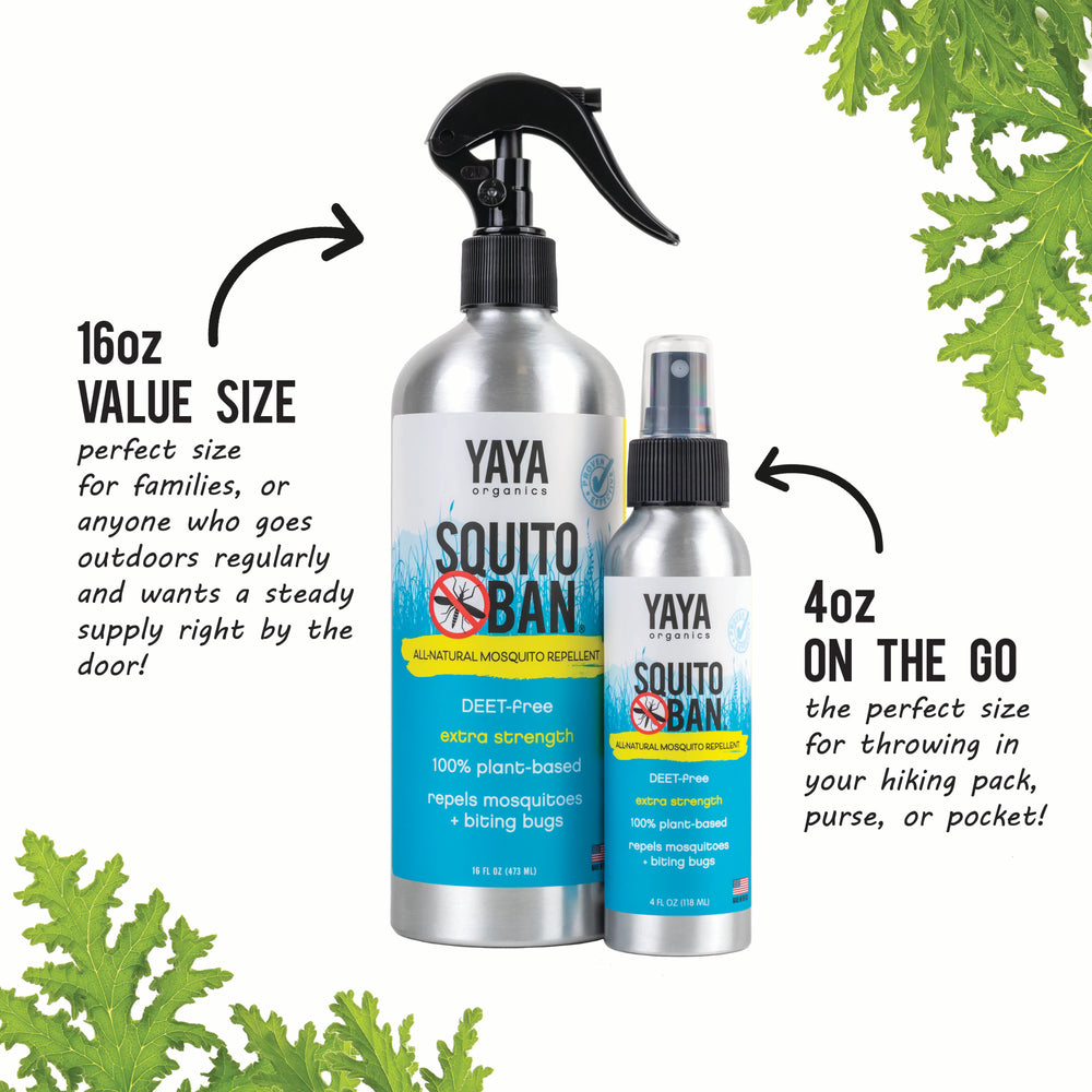 SQUITO BAN® All-Natural Mosquito Repellent BUNDLE (16 oz / 4 oz )