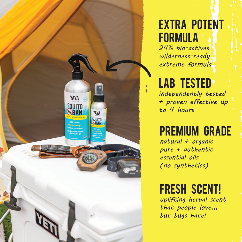 SQUITO BAN® All-Natural Mosquito Repellent BUNDLE (16 oz / 4 oz )